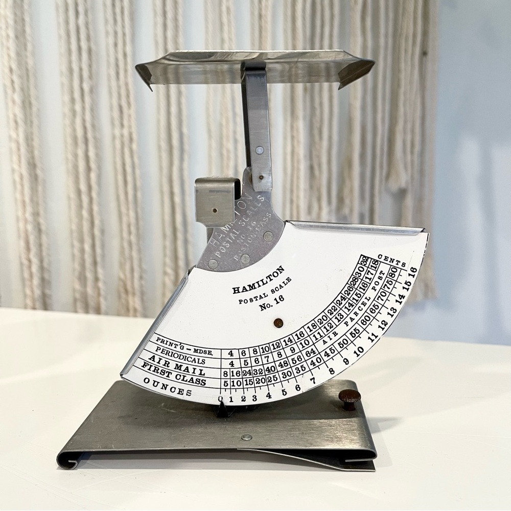 Vintage Antique Hamilton No. 16 Postal Postage Scale Retro Desk Home Accessory